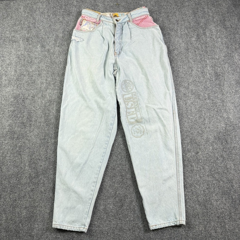 Get Used By Elie Jeans 30 Vintage 90s Baggy Hip Hop Patchwork Light Wash Rare